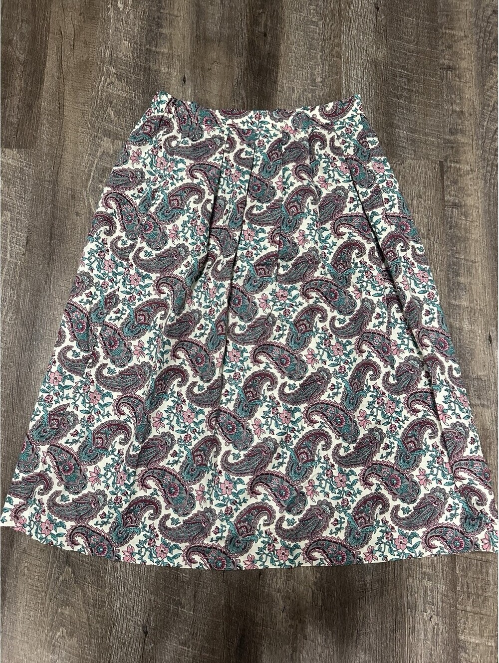 Vintage Lucia Paisley Maxi Midi Skirt Made In USA Size 10 Medium 80s